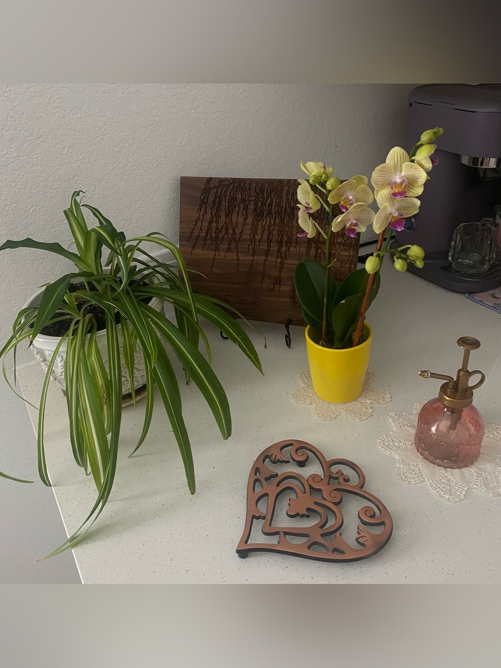 Copper Plated Cast Iron Trivet Heart